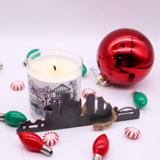pittsburgh candle and skyline ornament