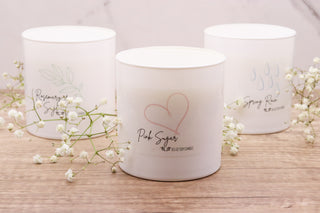 spring candles white jar