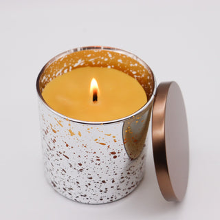 non allergenic no fragrance beeswax candle mercury glass jar