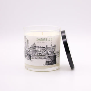 Smithfield Street Bridge Soy Candle: Pittsburgh Collection - Roots & Wings Candles 
