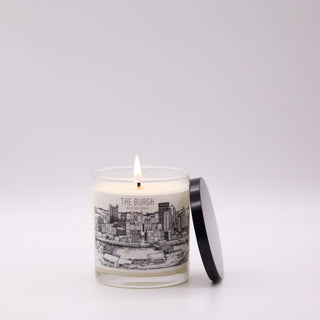 the burgh scented soy candle roots and wings candles